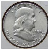 1954 Franklin Silver Half Dollar Coin