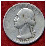 1932 D Washington Silver Quarter