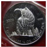 2006 Canada $1 Wolf Silver Coin