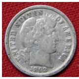 1892 Barber Silver Dime - First Year
