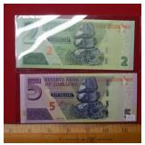 2019 $2 & $5 Zimbabwe Notes