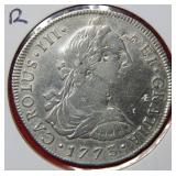 1773 Peru 8 R Silver Coin