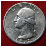 1932 D Washington Silver Quarter Coin