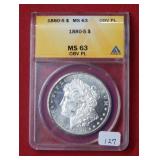 1880 S Morgan Silver Dollar ANACS MS63