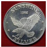 1982 Sunshine Mint 1 oz .999 Silver Round