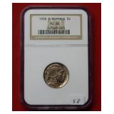 1938 D Buffalo Nickel NGC MS66