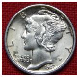 1937 Mercury Silver Dime Coin