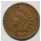 1894 Double 9 One Over 4 Indian Head Cent