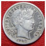 1902 Barber Silver Dime