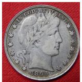 1899 Barber Silver Half Dollar Coin