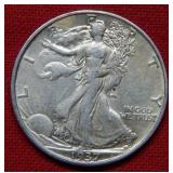 1937 S Walking Liberty Silver Half Dollar Coin