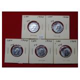(5) 1944 Canada Nickels