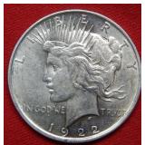 1922 D Peace Silver Dollar Coin