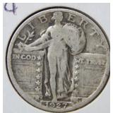 1927 S Standing Liberty Silver Quarter