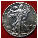 1929 S Walking Liberty Silver Half Dollar