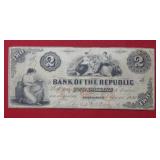 1803 $2 Bank of the Republic of Rhode Island Note