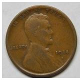 1914 S Lincoln Wheat Cent Coin