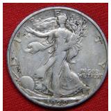 1929 D Walking Liberty Silver Half Dollar Coin