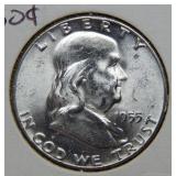 1955 Franklin Silver Half Dollar Coin