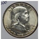 1954 S Franklin Silver Half Dollar