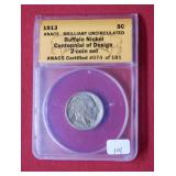 1913 Buffalo Nickel ANACS BU