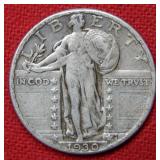 1930 Standing Liberty Silver Quarter Coin