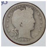 1892 S Barber Silver Quarter