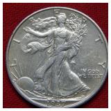 1937 S Walking Liberty Silver Half Dollar Coin