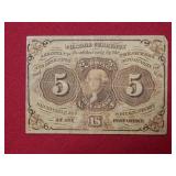 1862 US Postage Currency - 5 Cents