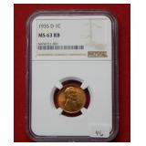 1935 D Lincoln Wheat Cent NGC MS63 RB