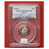 1998 S Roosevelt Silver Dime PCGS PR69 DCAM