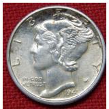 1941 D Mercury Silver Dime - Full Split Bands
