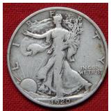1920 Walking Liberty Silver Half Dollar Coin