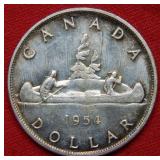 1954 Canada Silver Dollar Coin