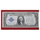 1928 B US $1 Silver Certificate - Funny Back