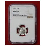 1941 Mercury Silver Dime NGC MS 65 FB