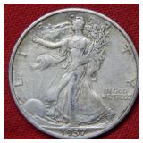 1937 S Walking Liberty Silver Half Dollar