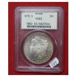 1878 S Morgan Silver Dollar Coin PCGS MS63