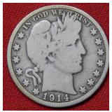 1914 Barber Half Dollar Coin