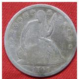 1860 S Seated Liberty Silver Half Dollar Coin