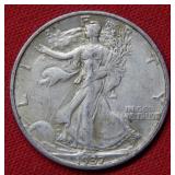 1937 S Walking Liberty Silver Half Dollar Coin