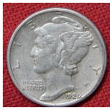 1929 S Mercury Silver Dime
