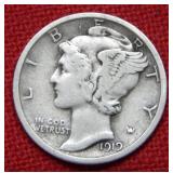 1919 D Mercury Silver Dime