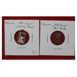 (2) 1 gram Silver Bars