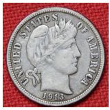 1913 Mercury Silver Dime
