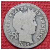 1896 O Barber Silver Dime