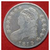 1813 Bust Silver Half Dollar Coin - Early Date