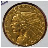 1910 $2 1/2 Indian Gold Coin