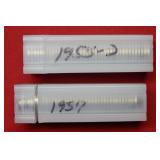 1955 D & 1957 Rolls of BU Jefferson Nickels