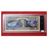 Bicentennial $2 Note Colorized for Apollo 11